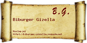 Biburger Gizella névjegykártya